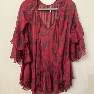 Free people Floral Red Women's dress